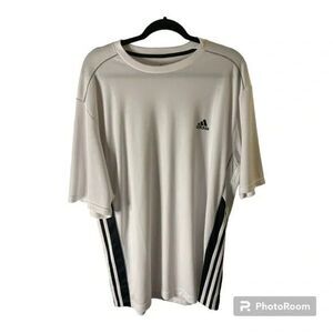 Adidas Men's White Black Climalite Shorts Sleeve Tee Shirt Size XL